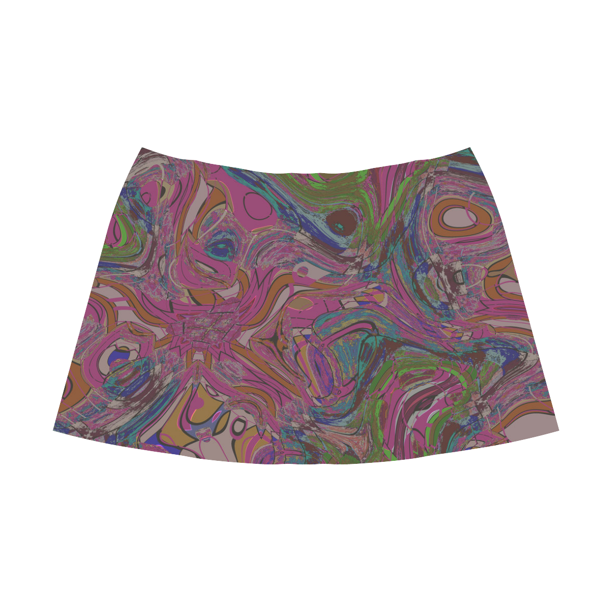 Colorful abstract 498 Mnemosyne Women's Crepe Skirt (Model D16)