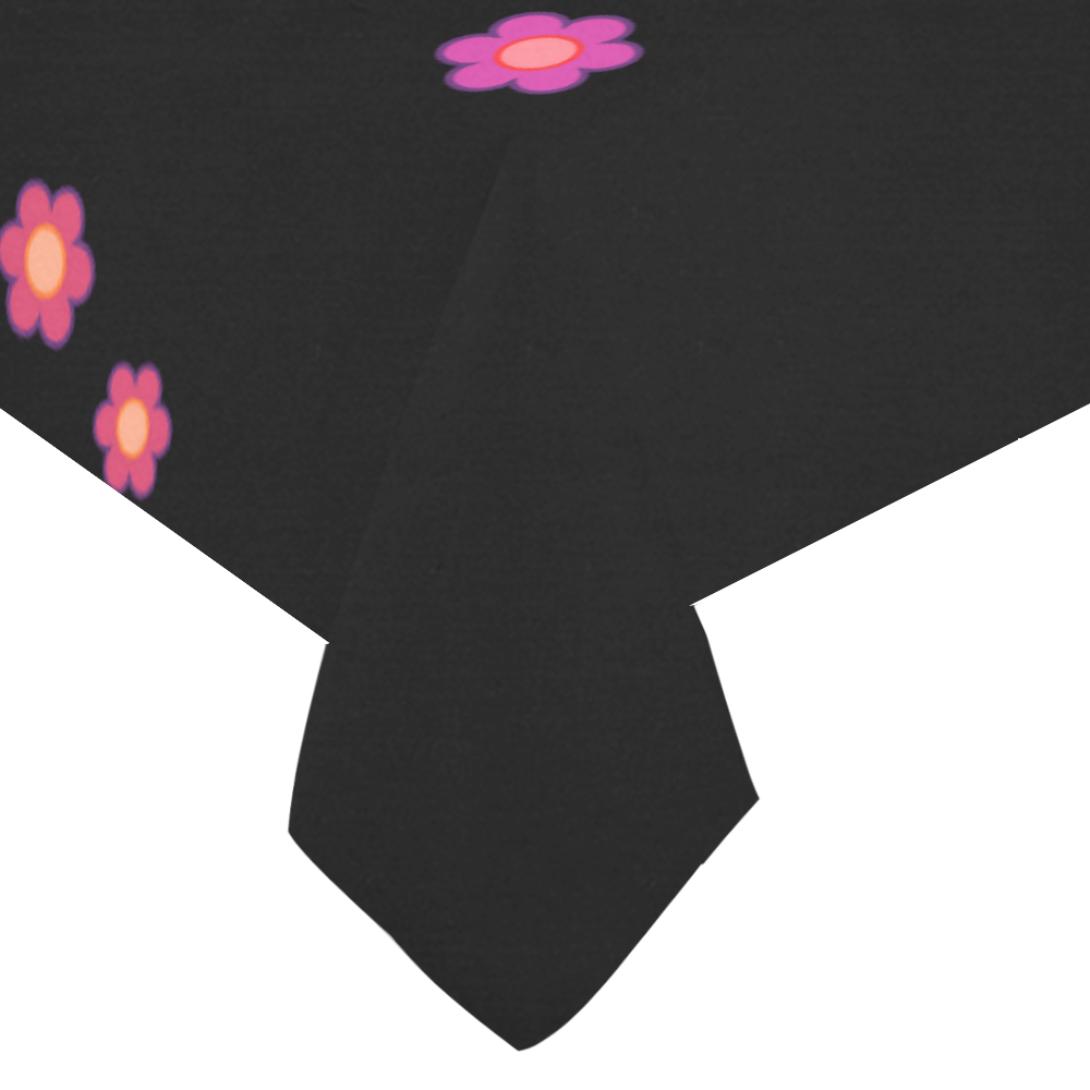 Pink Blossom Flowers Cotton Linen Tablecloth 60"x120"
