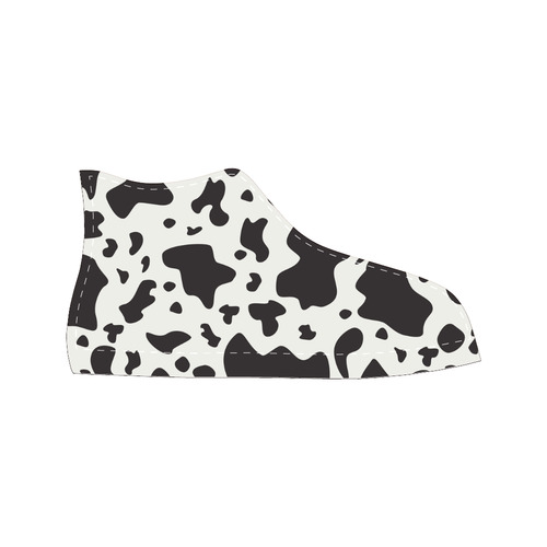 Cute designers Cow wild artistic Shoes 60s inspired Set : White and Black edition 2016 : NEW ARRIVAL Men’s Classic High Top Canvas Shoes /Large Size (Model 017)