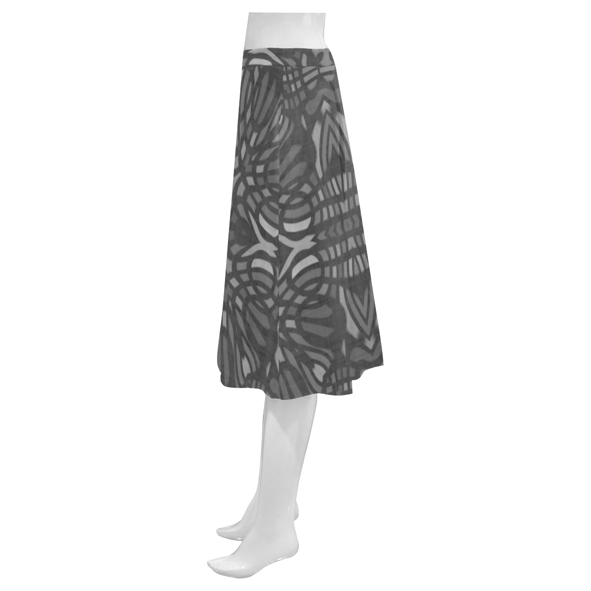 gray abstract Mnemosyne Women's Crepe Skirt (Model D16)