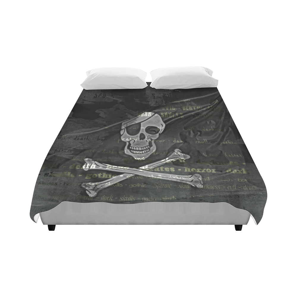 Vintage Skull Pirates Flag Duvet Cover 86"x70" ( All-over-print)