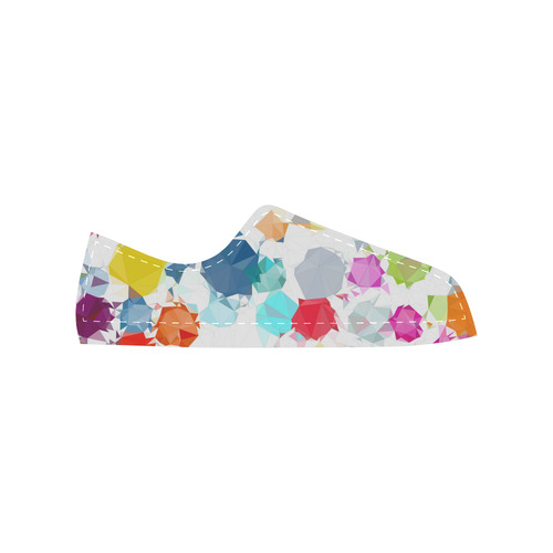 Colorful Diamonds Dream Canvas Women's Shoes/Large Size (Model 018)