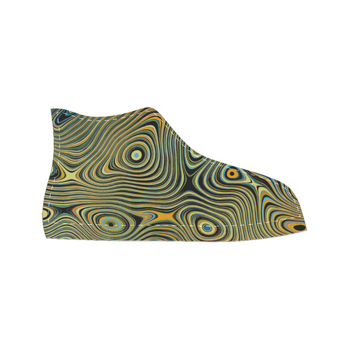 Multicolor Fluent Circle Women's Classic High Top Canvas Shoes (Model 017)