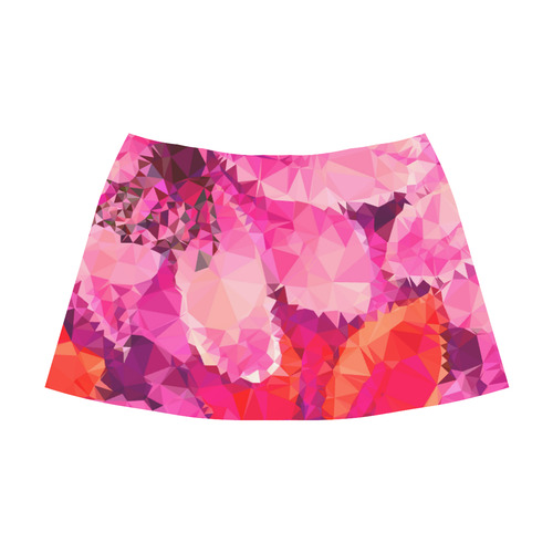 Geometric Magenta Garden Mnemosyne Women's Crepe Skirt (Model D16)