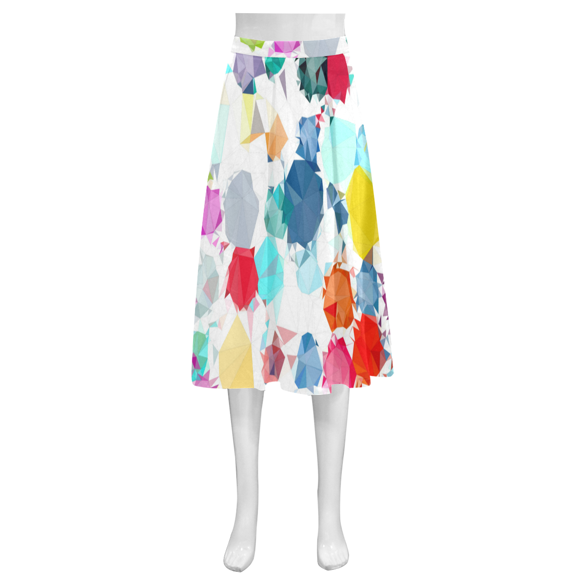 Colorful Diamonds Dream Mnemosyne Women's Crepe Skirt (Model D16)