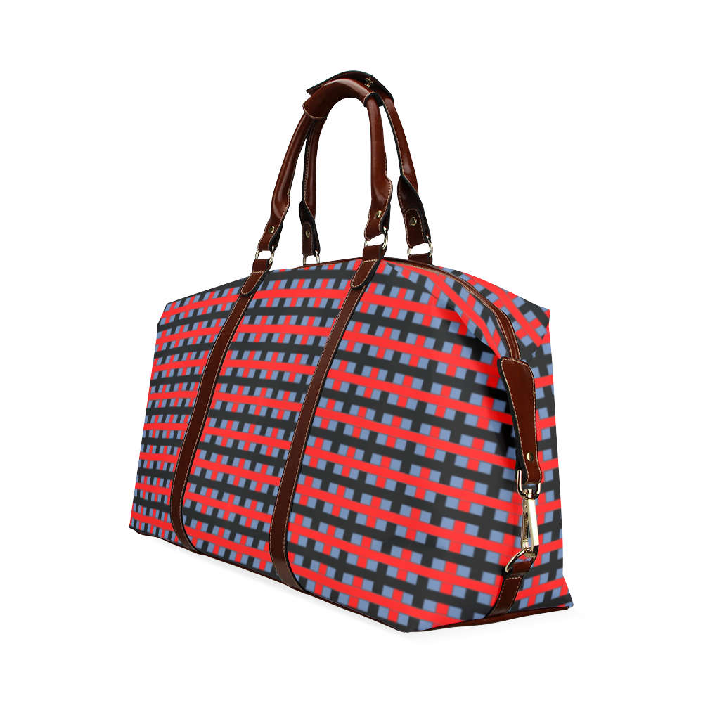 RED CHECKER Classic Travel Bag (Model 1643) Remake