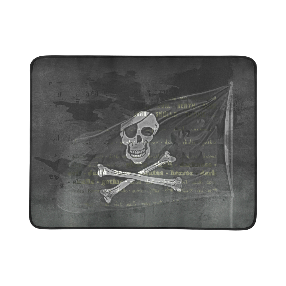 Vintage Skull Pirates Flag Beach Mat 78"x 60"