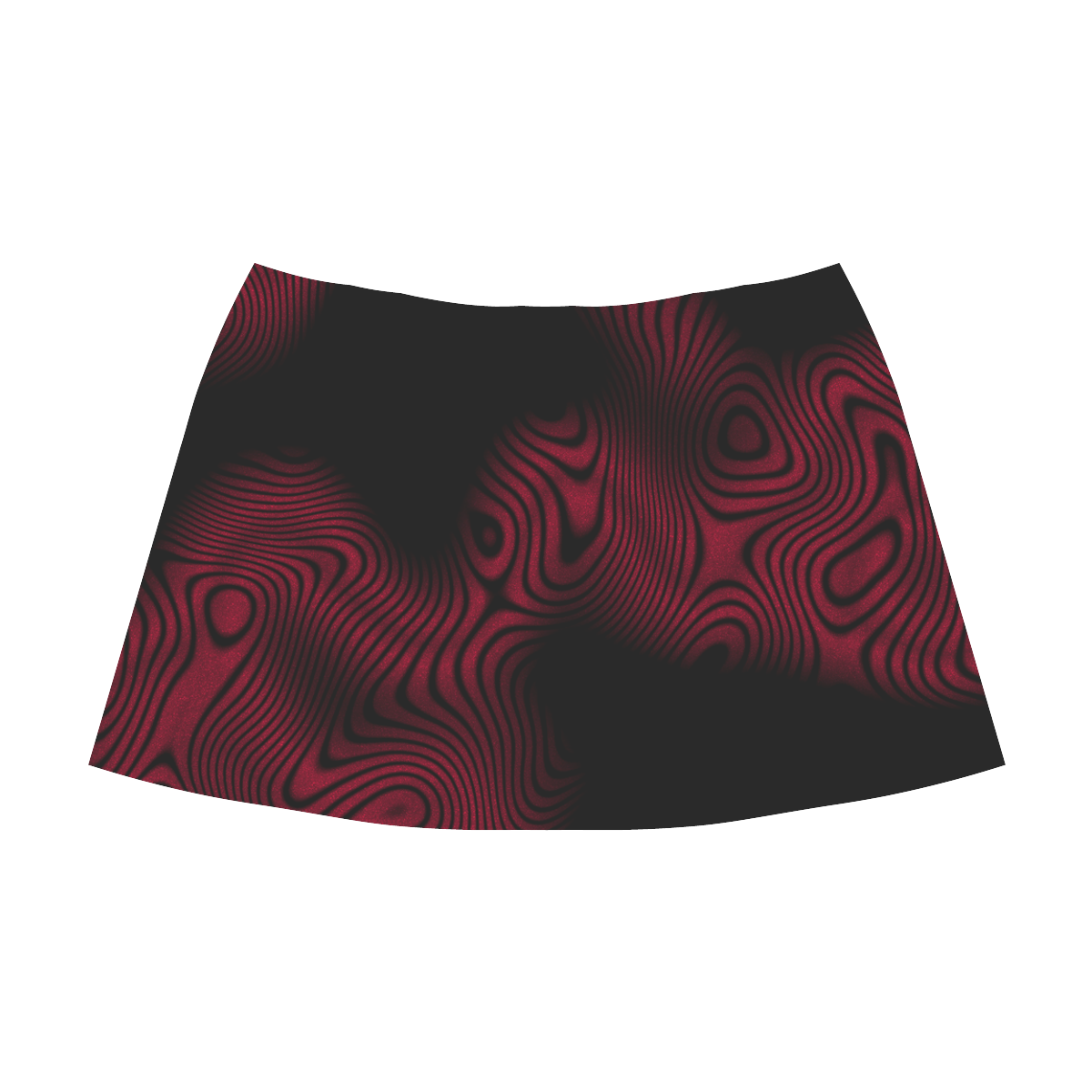 red and black abstract 453 Mnemosyne Women's Crepe Skirt (Model D16)