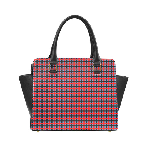 RED CHECKER Rivet Shoulder Handbag (Model 1645)