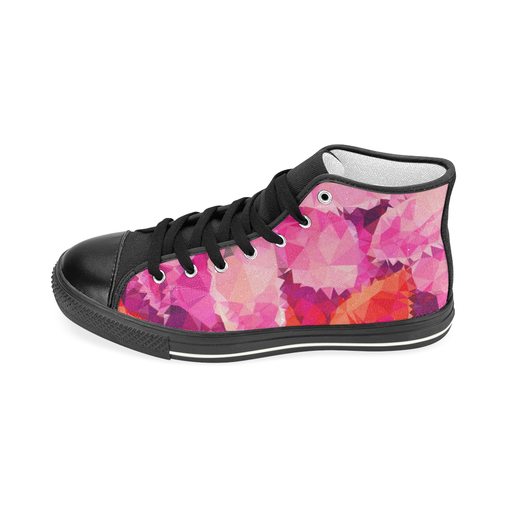 Geometric Magenta Garden Women's Classic High Top Canvas Shoes (Model 017)