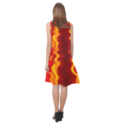 WAVEY FLAME Sleeveless Splicing Shift Dress(Model D17)