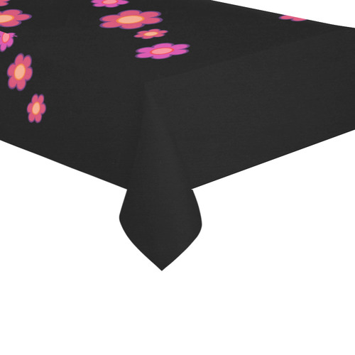 Pink Blossom Flowers Cotton Linen Tablecloth 60"x120"