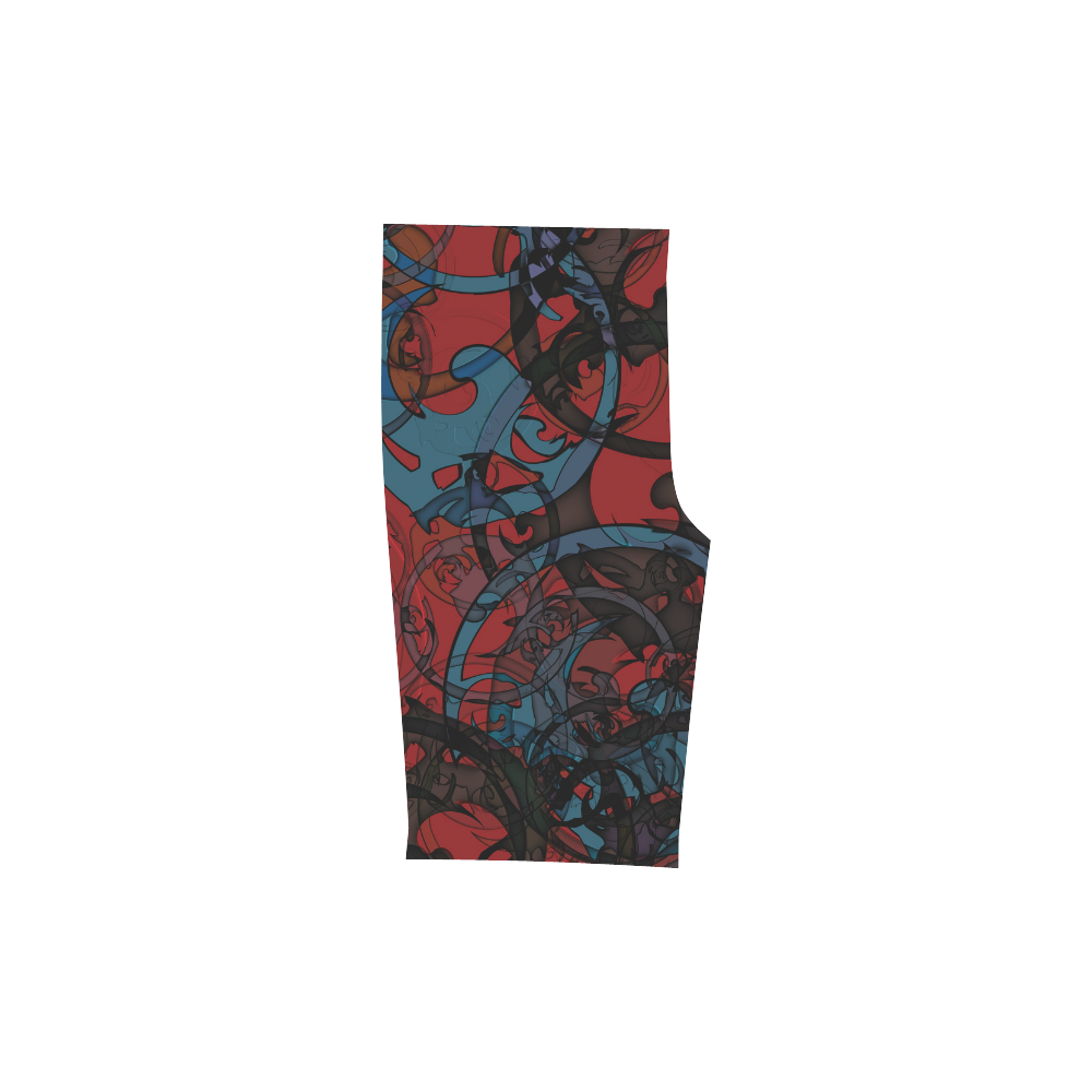 red blue and black stain Men's Swim Trunk (Model L21)