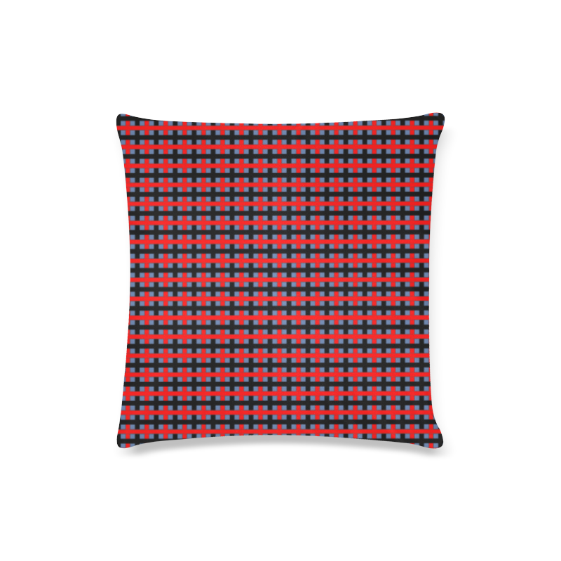 RED CHECKER Custom Zippered Pillow Case 16"x16"(Twin Sides)