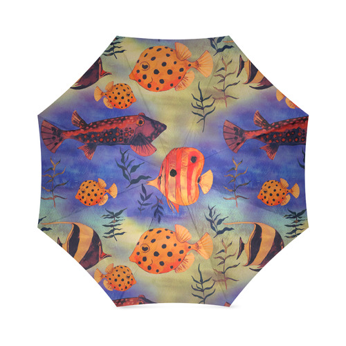 Animal fish - Colorful underwater world pattern Foldable Umbrella (Model U01)