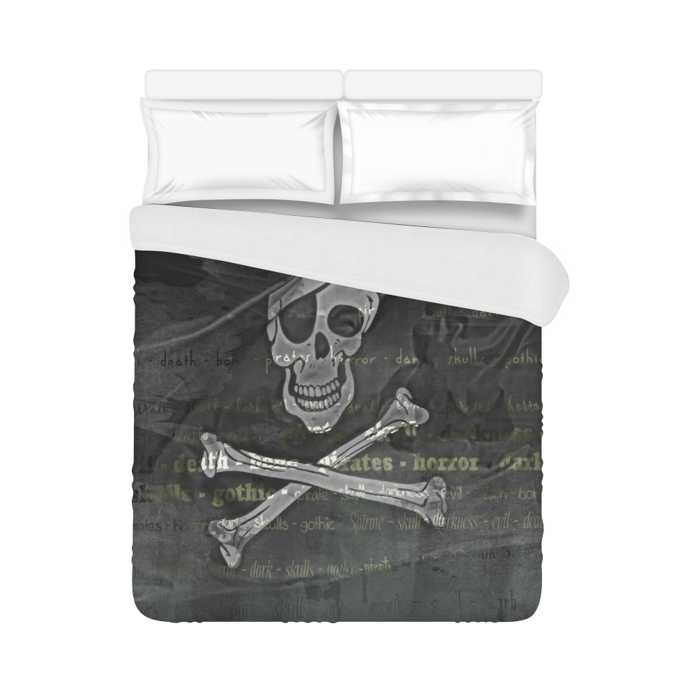 Vintage Skull Pirates Flag Duvet Cover 86"x70" ( All-over-print)
