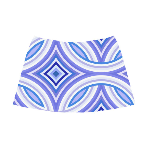 Turquoise Diamond pattern Mnemosyne Women's Crepe Skirt (Model D16)