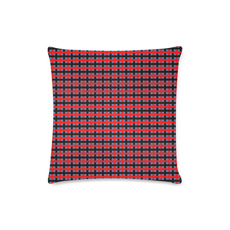 RED CHECKER Custom Zippered Pillow Case 16"x16"(Twin Sides)
