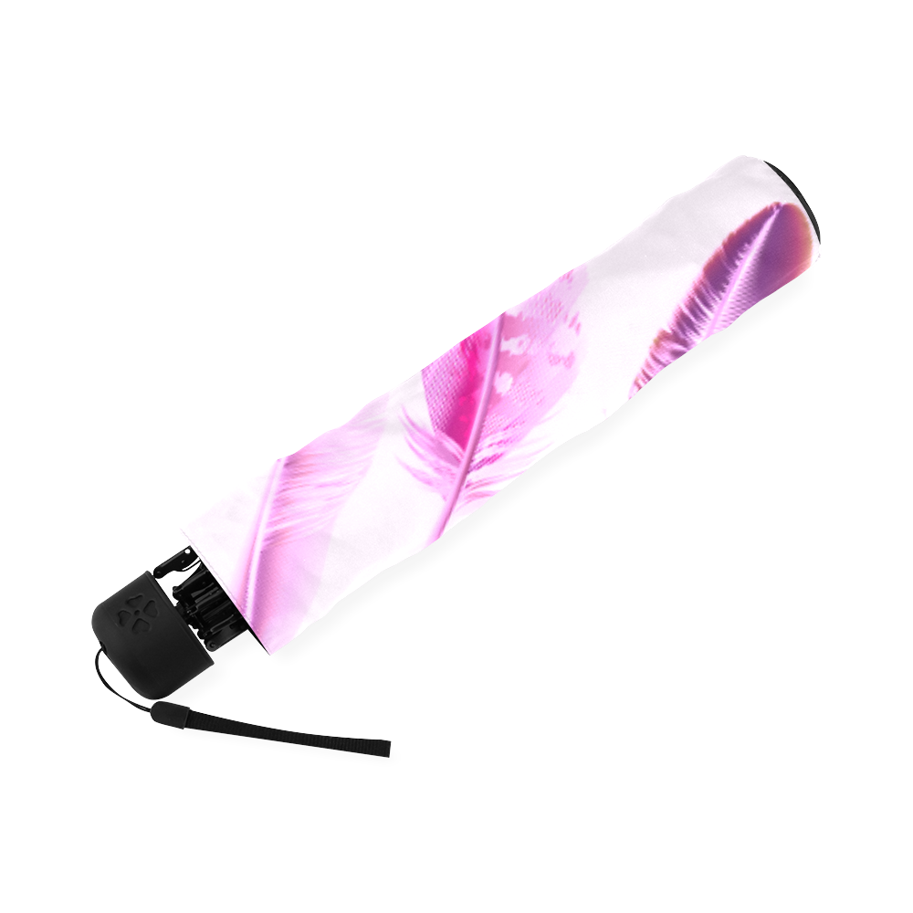 Pink wild boho feathers Designers Umbrella for rainy weather. WE LOVE FEATHERS! 2016 Edition Foldable Umbrella (Model U01)