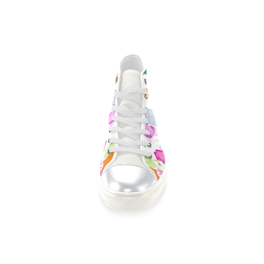 Colorful Diamonds Dream High Top Canvas Women's Shoes/Large Size (Model 017)