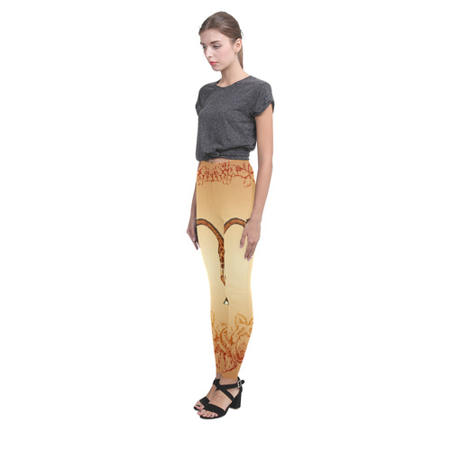 Cute giraffe with young giraffe Cassandra Women's Leggings (Model L01)