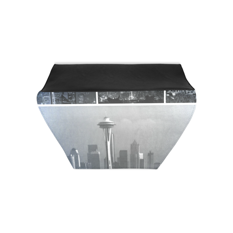Grey Seattle Space Needle Collage Clutch Bag (Model 1630)