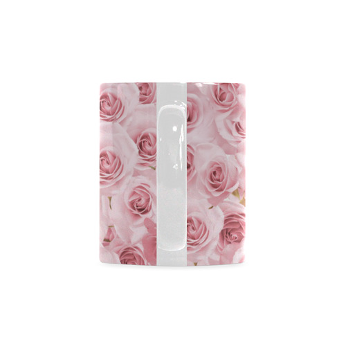 Rose roses floral flowers- Pink pattern White Mug(11OZ)