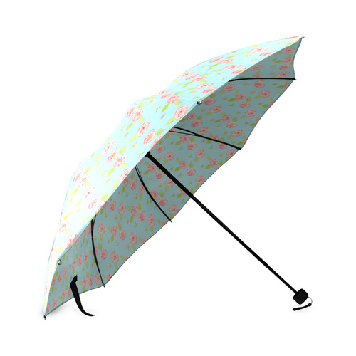 Rose flower floral - Cute watercolor pattern Foldable Umbrella (Model U01)