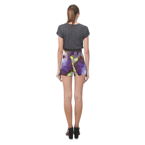Purple Abstract Geometric Dream Briseis Skinny Shorts (Model L04)