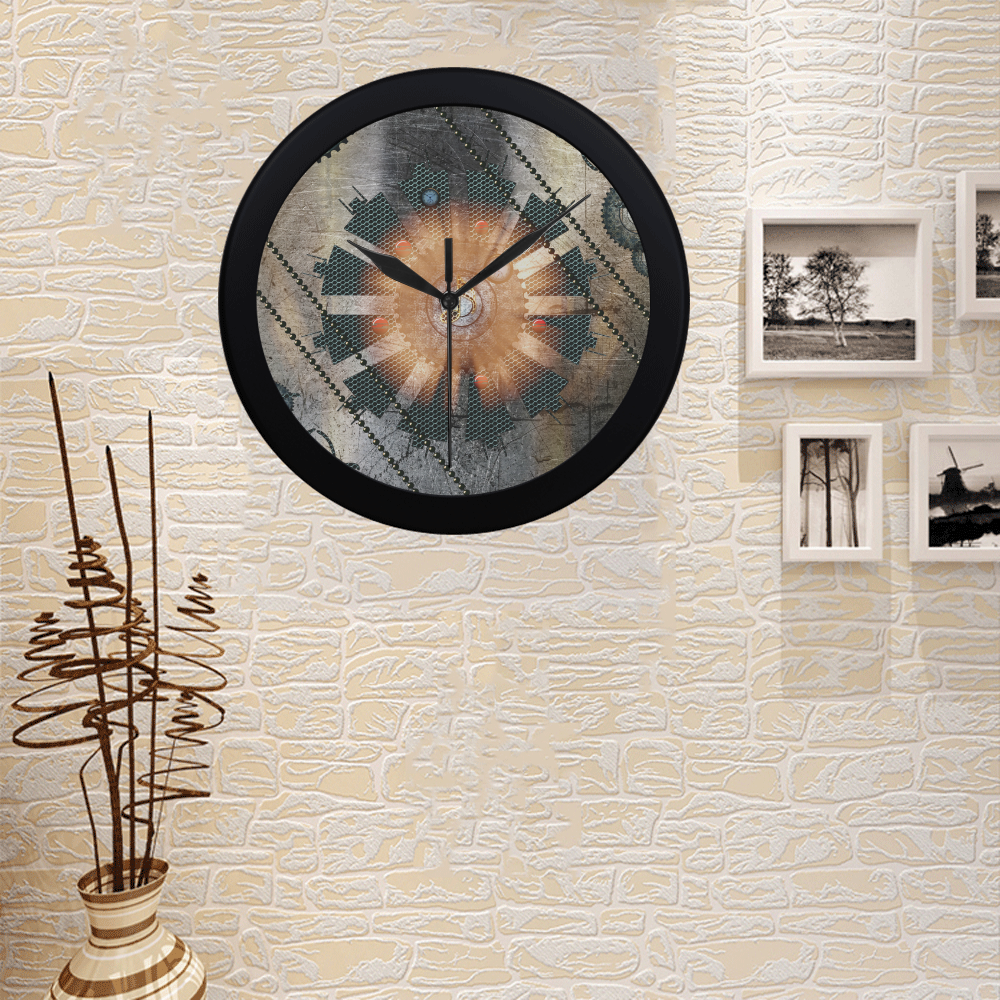 Music, key notes, metal design Circular Plastic Wall clock