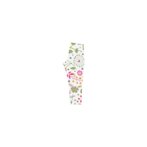 Cute Heart Flowers Floral Capri Legging (Model L02)