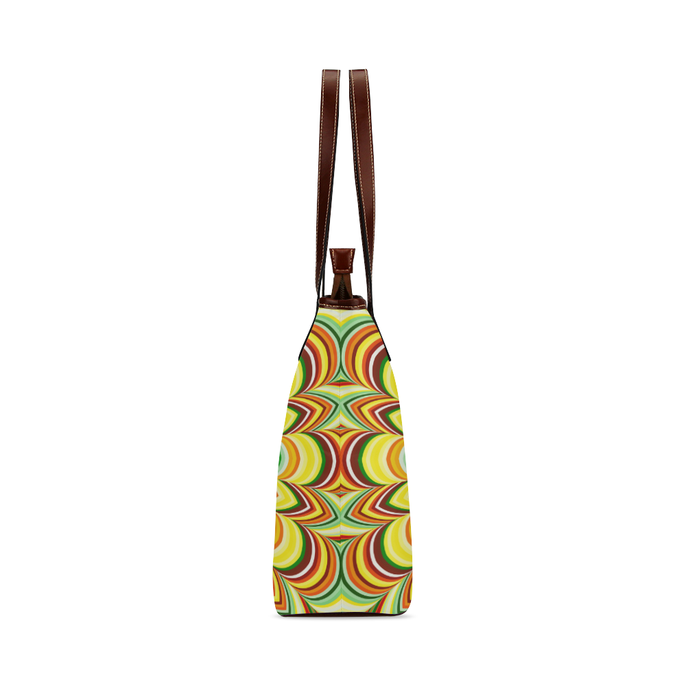 Colorful flower striped mandala Shoulder Tote Bag (Model 1646)