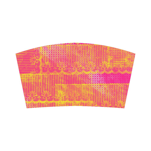 Yellow and Magenta Lace Texture Bandeau Top