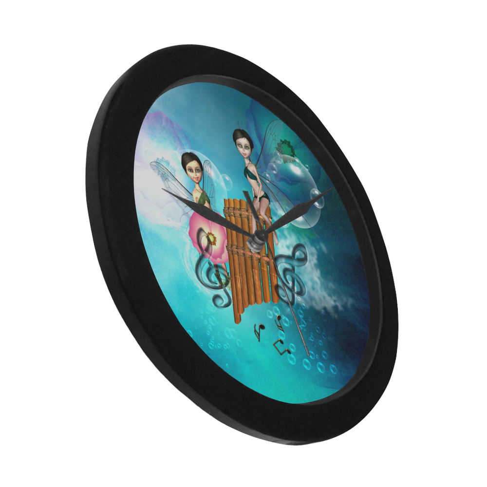 Pan flute with bubbles Circular Plastic Wall clock