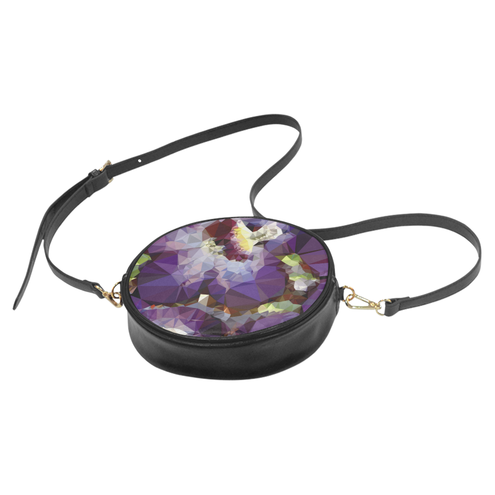 Purple Abstract Geometric Dream Round Sling Bag (Model 1647)