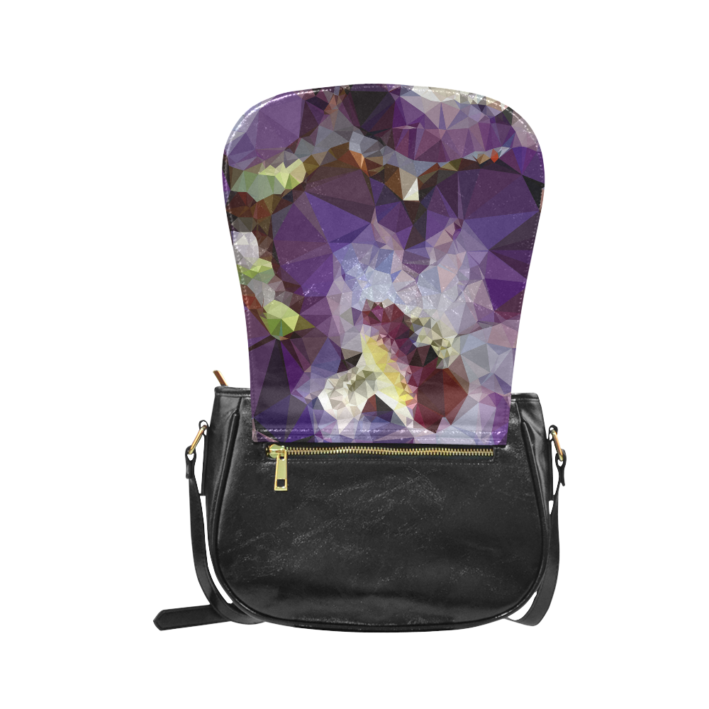 Purple Abstract Geometric Dream Classic Saddle Bag/Small (Model 1648)