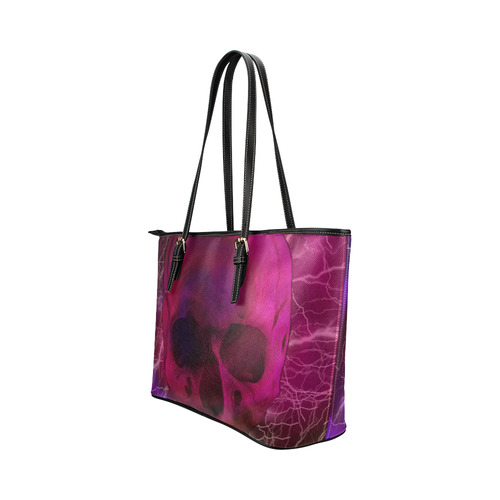 Beautiful death Leather Tote Bag/Small (Model 1651)