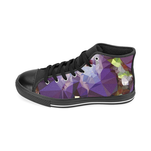 Purple Abstract Geometric Dream Men’s Classic High Top Canvas Shoes /Large Size (Model 017)