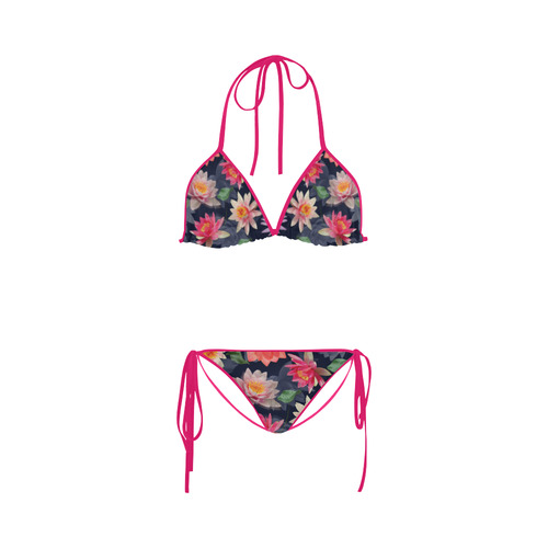Lotus Flower Pattern-2 Custom Bikini Swimsuit