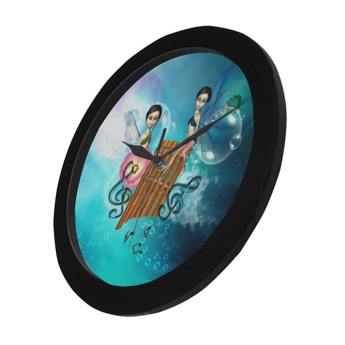 Pan flute with bubbles Circular Plastic Wall clock