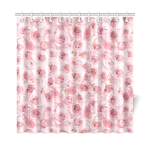 Rose roses floral flowers- Pink pattern Shower Curtain 72"x72"