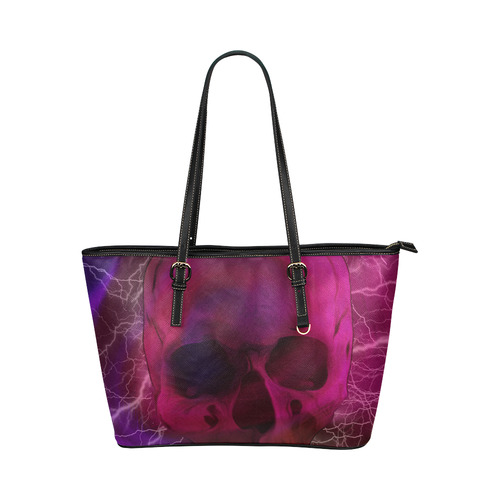 Beautiful death Leather Tote Bag/Small (Model 1651)