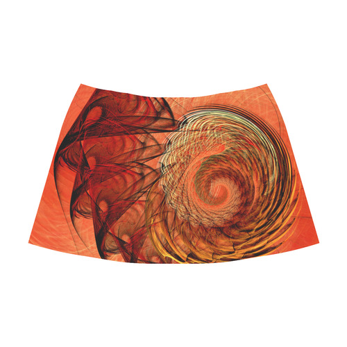 Nautilus Shell Abstract Fractal Mnemosyne Women's Crepe Skirt (Model D16)