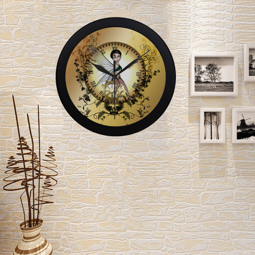 Steampunk, wonderful fairy, clocks and gears Circular Plastic Wall clock