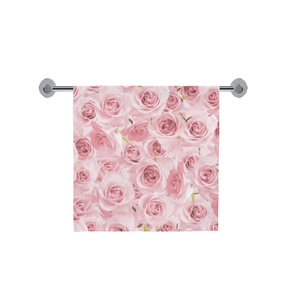 Rose roses floral flowers- Pink pattern Bath Towel 30"x56"