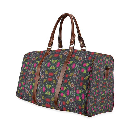 Roses and green leaf Waterproof Travel Bag/Large (Model 1639)