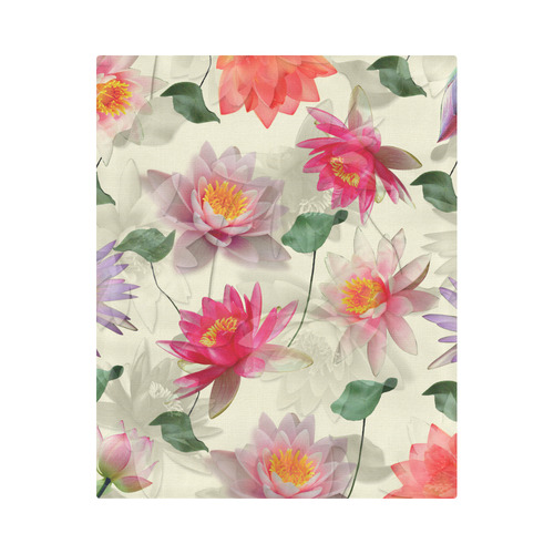 Lotus Flower Pattern Duvet Cover 86"x70" ( All-over-print)