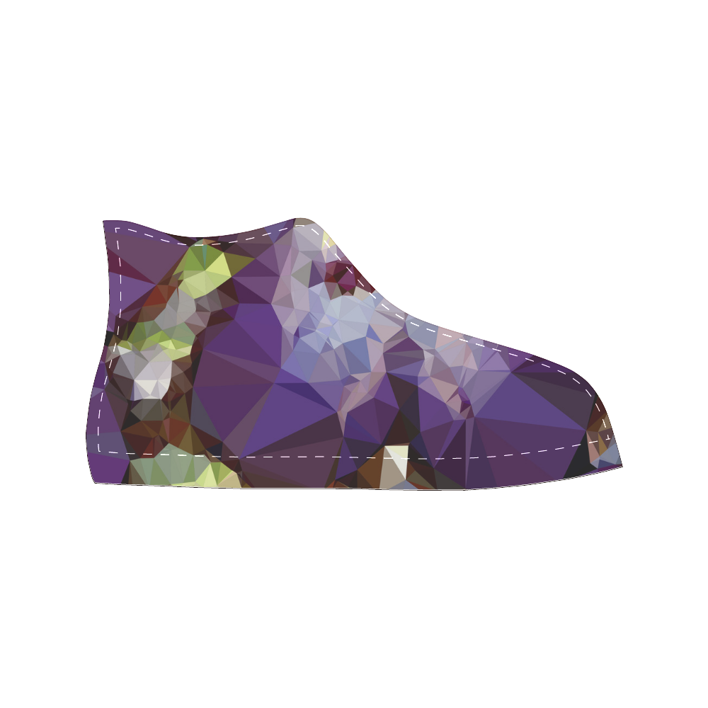 Purple Abstract Geometric Dream High Top Canvas Women's Shoes/Large Size (Model 017)