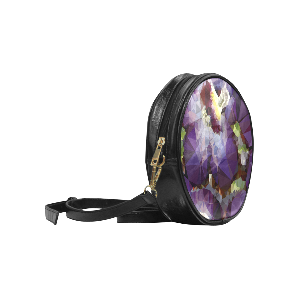 Purple Abstract Geometric Dream Round Sling Bag (Model 1647)