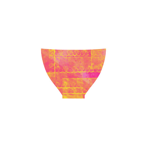 Yellow and Magenta Lace Texture Custom Bikini Swimsuit